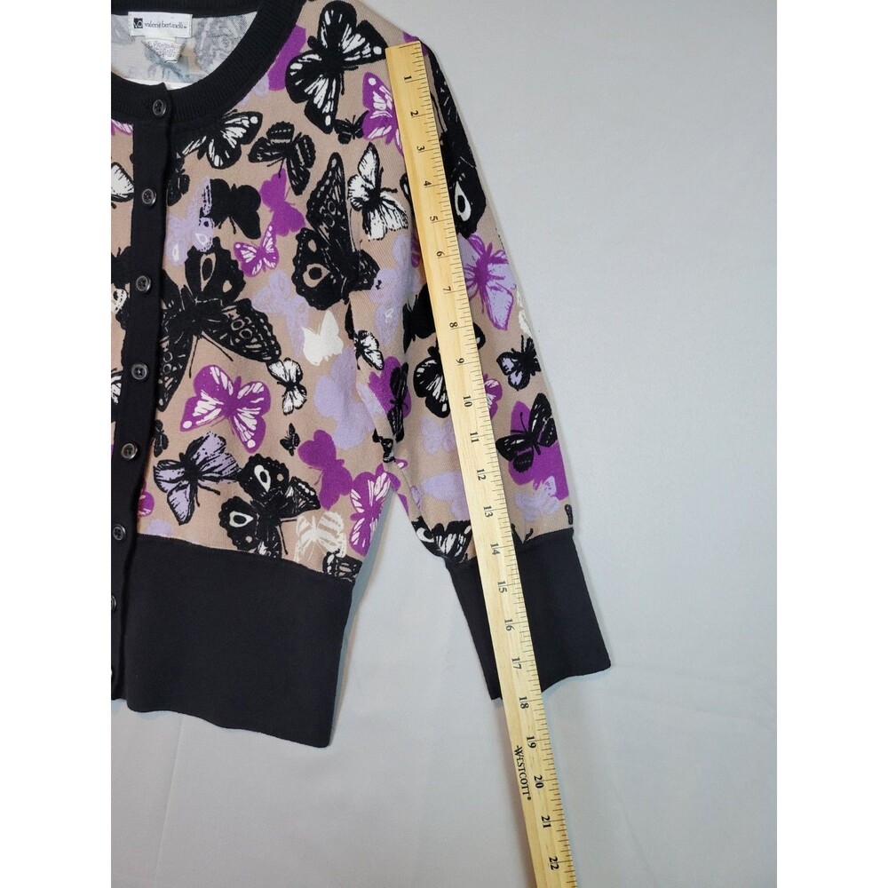 Vintage Butterfly Print Fitted Short Cardigan Womens Small Cute Coquette Dainty - Picture 7 of 9